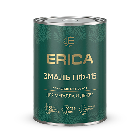 КРАСНАЯ 0,8 кг ПФ-115 эмаль алкидная глянцевая ERICA (14)