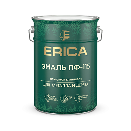 ЧЕРНАЯ 5,5 кг ПФ-115 эмаль алкидная глянцевая ERICA