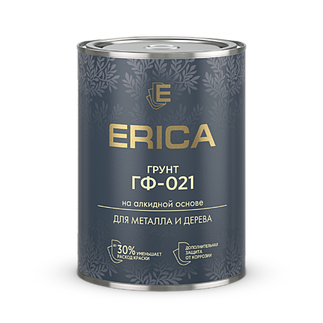  СЕРЫЙ 1,8 кг ГФ-021 ГРУНТ на алкидной основе ERICA (14)