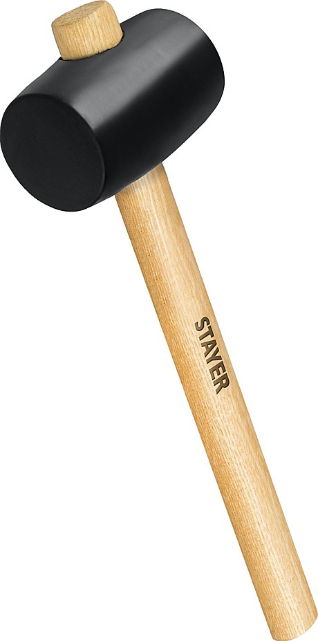 Киянка STAYER резин. черн. с деревянной ручкой, 225г, 20505-40