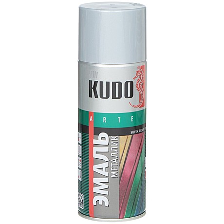 серебро эмаль металлик KUDO универ/аэрозольная 520мл KU-1026 (12)