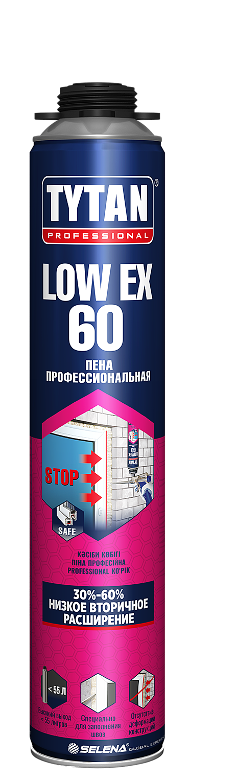 Пена монтажная TYTAN LowEx 60 профессиональная 750мл (12), 00586