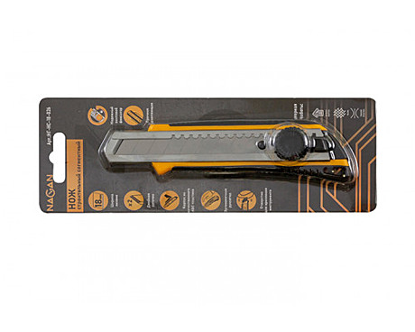 Нож строительный с выдвижным лезвием 18 мм, NAGAN (НГ-НС-18-026)