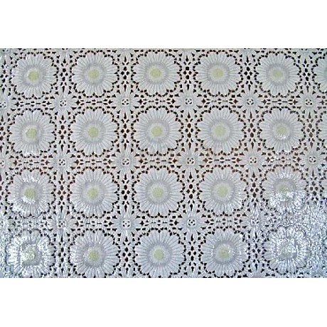 Клеенка ажурная ПВХ (ширина 1,35 м, длина 22 м/п) БЕГОНИЯ арт. 7055-020-WHITE ЭЛЕГИЯ
