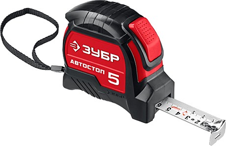 Рулетка с автостопом ЗУБР Автостоп, 5 м х 25 мм, (34052-05-25)