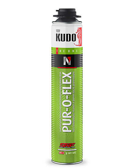 Пена монтажная KUDO PROFF PUR-O-FLEX высокоэластичная 1000 мл (12) KUPP10FL35+