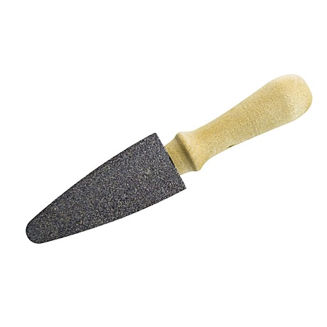 Брусок для ножей, абразивный, с деревянной ручкой 