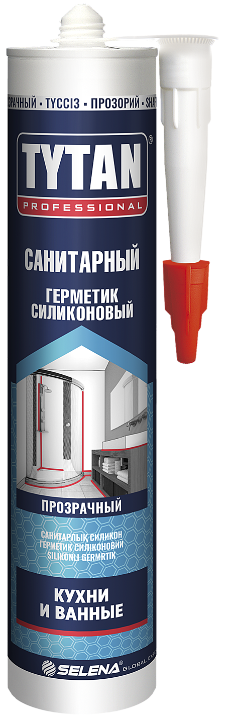 Герметик  силиконовый  санитарный  ТИТАН белый, 280 мл (12), 17438, 17974, 53463