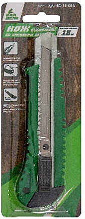 Нож строительный ДЛЯ ДЕЛА 18 мм пластиковый с металл. направляющей ДД-НС-18-016