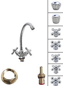 Смеситель для кухни Латунь aQuaDv, Кер кран-букса, гайка Арт brass 003-02 Россия