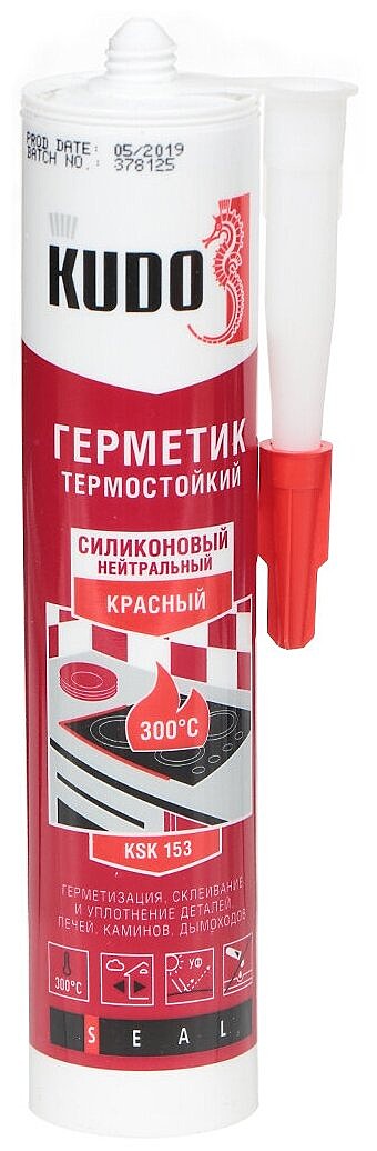 Герметик KUDO высокотемпературный красный KSK-153 280 мл