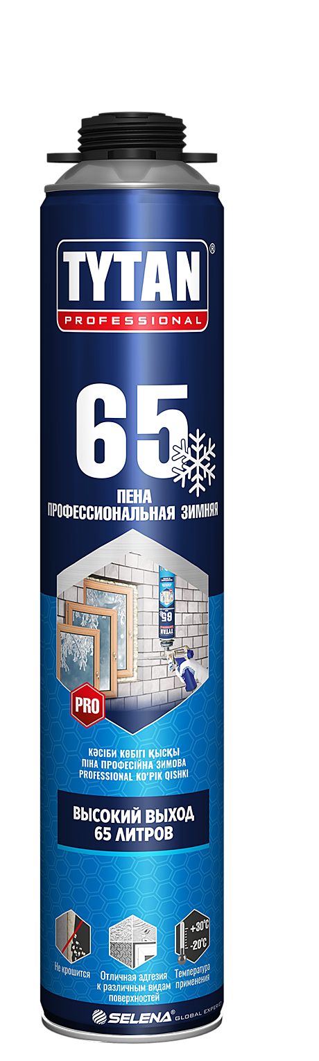 Пена монтажная TYTAN 65 ПРОФИ О2 Зима (-20) 750мл (12), 96443/16975