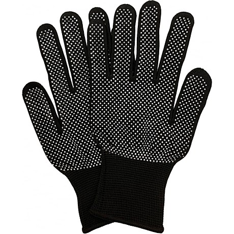 Перчатки нейлоновые с ПВХ МИКРОТОЧКО Й (3-х нит., 10 класс) цвет ЧЁРНЫЙ, Арт. 11ЧТОЧ 