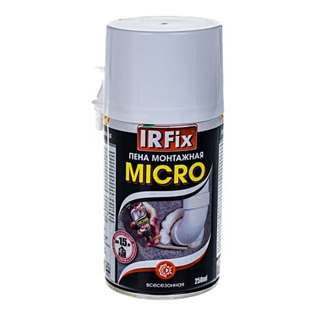 IRFIX MICRO Пена монтажная бытовая всесезонная 250мл (6шт/кор), 10024