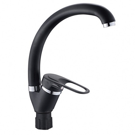 Смеситель aQuaDv, Поворотный излив, Цвет Черный Премиум Арт 515 - 02  (1/10)