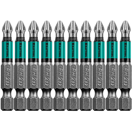 Биты KRAFTOOL Optimum, PH2, 50 мм, 10 шт, (26122-2-50-10)