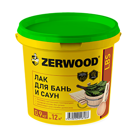 ЛАК для пола в банях и саунах ZERWOOD LPB 0,9кг (уп 12)