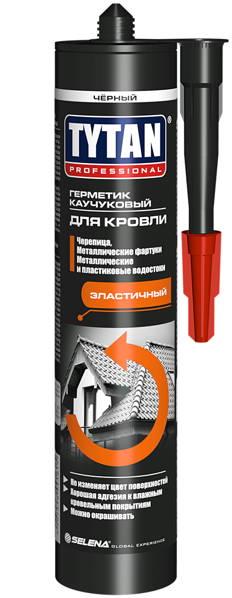 Герметик каучуковый кровельный черный ТИТАН 310мл (12), 91615/19075