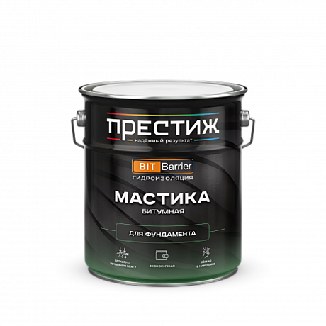 ПРЕСТИЖ МАСТИКА битумная ДЛЯ ФУНДАМЕНТА 8 кг. 