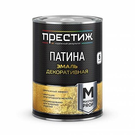 Эмаль декоративная Патина НАТУРАЛЬНОЕ ЗОЛОТО 0,8л Престиж, (6)
