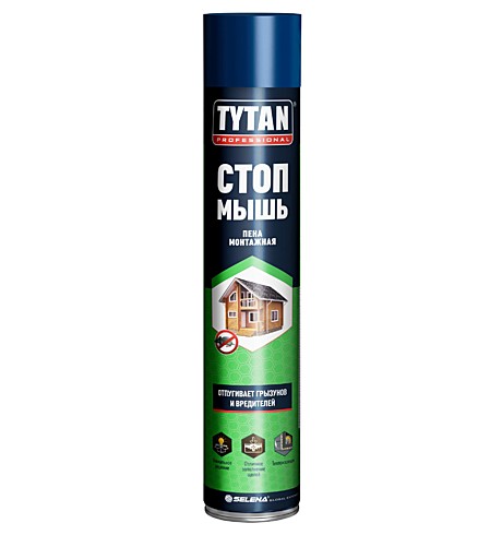 Пена монтажная СТОП МЫШЬ бытовая Tytan Professional  750 мл (12), 18028