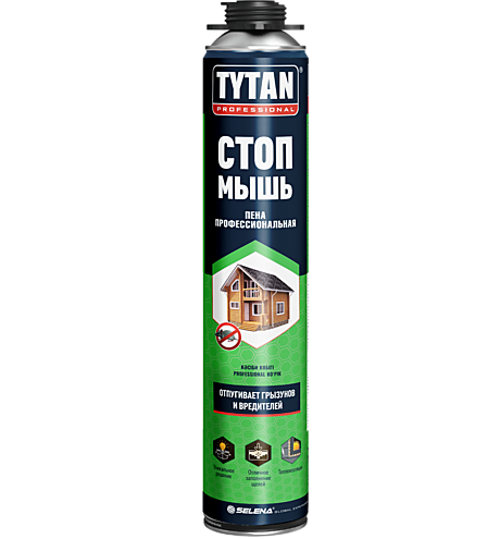 Пена монтажная СТОП МЫШЬпрофессиональная Tytan Professional 750 мл (12), 18059