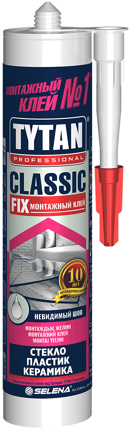 Клей монтажный Classic Fix ТИТАН б/цв 310 мл (12), 62949/11450