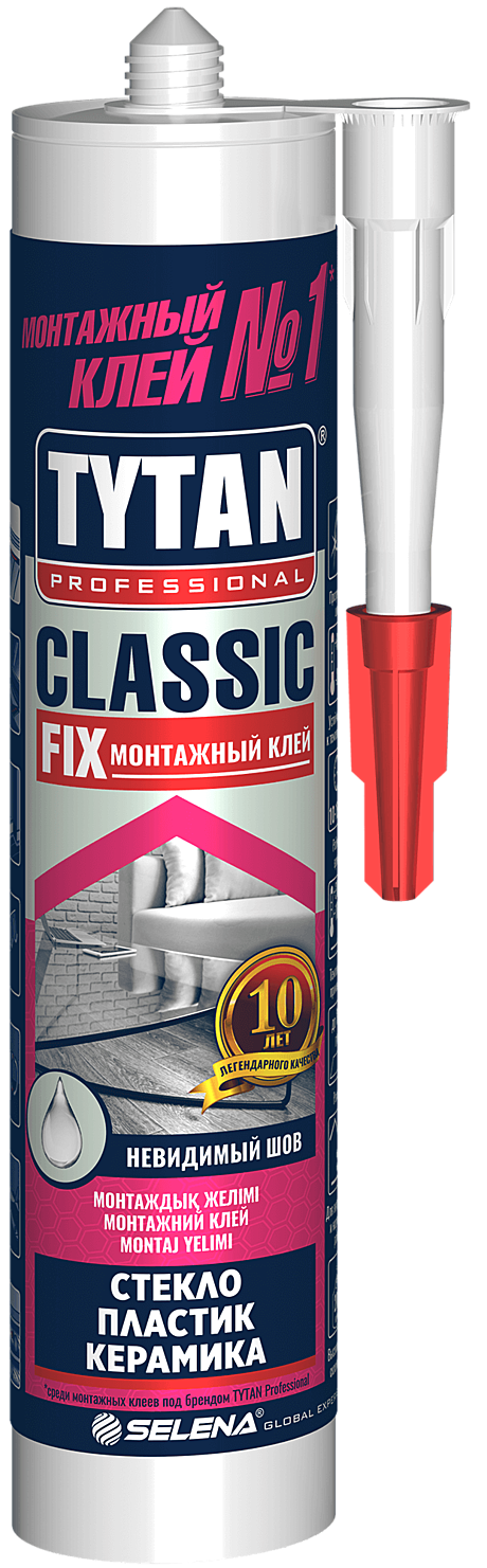 Клей монтажный Classic Fix ТИТАН б/цв 310 мл (12), 62949
