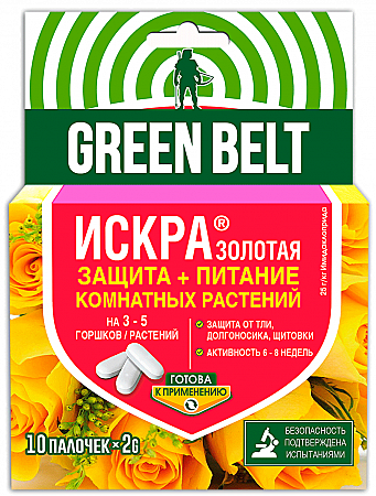 ИСКРА Золотая Палочки для защиты комнатных растений (25 г/кг имидаклоприда) (уп 10 шт)  GRE