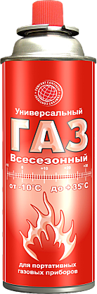 Газ д/портативных газовых приборов (всесезонный) 400 мл, 220 г (12) (красный баллон)