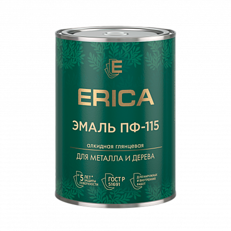 КОРИЧНЕВАЯ 0,8 кг ПФ-115 эмаль алкидная глянцевая ERICA (14)