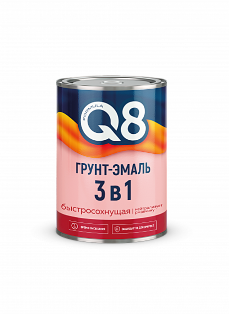  ЖЕЛТАЯ 0,8 кг FORMULA Q8 3В1 БЫСТРОСОХНУЩАЯ грунт-эмаль (14)